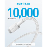 Anker 322 USB-A to Type-C Charging Cable 1.8M White